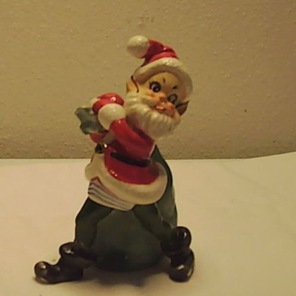 Rare Vtg Josef Originals Elf Disguised as Santa Figurine 4.25"